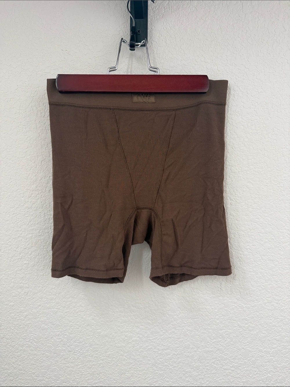 SKIMS Brown CottonRibbed Boxer- Size S
